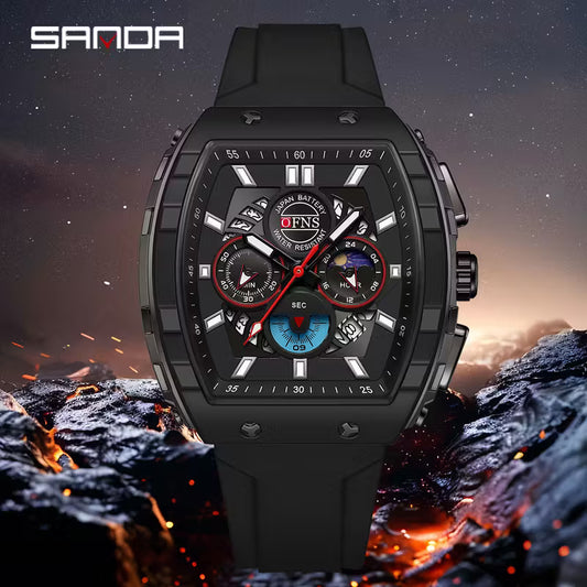 Luxury Men’s Digital Watch – Square LED Display with Durable TPU Strap