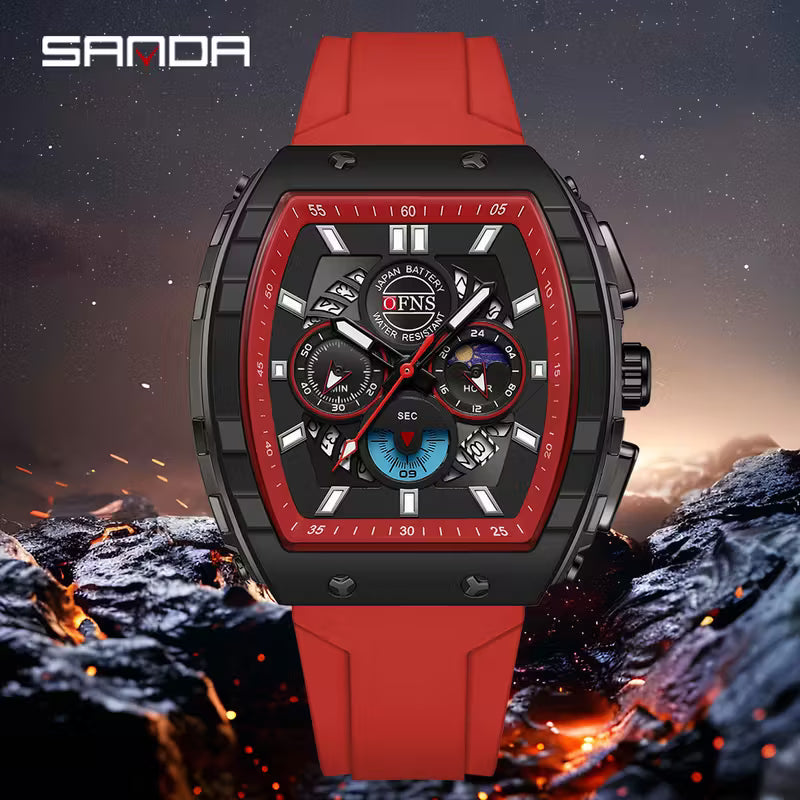 Luxury Men’s Digital Watch – Square LED Display with Durable TPU Strap