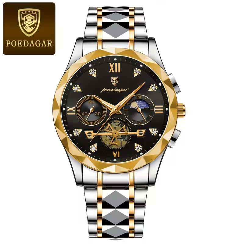 POEDAGAR Men'S Luxury Business Chronograph Watch