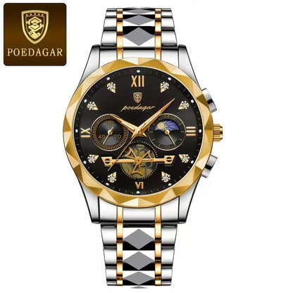POEDAGAR Men'S Luxury Business Chronograph Watch