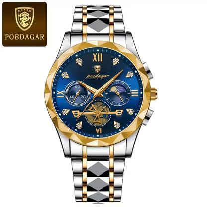 POEDAGAR Men'S Luxury Business Chronograph Watch
