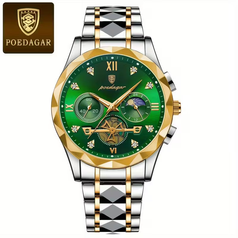 POEDAGAR Men'S Luxury Business Chronograph Watch