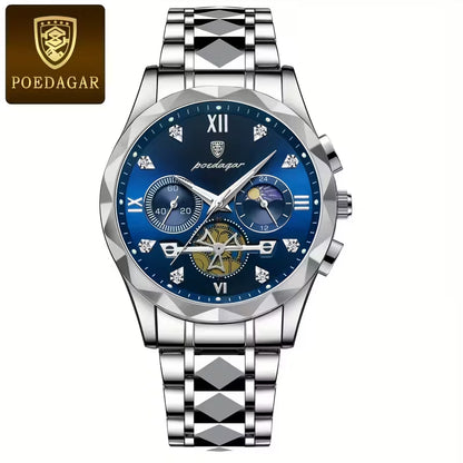 POEDAGAR Men'S Luxury Business Chronograph Watch